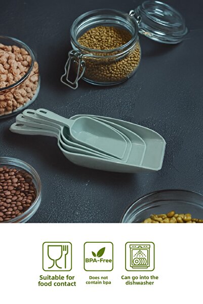 Vienev Mint Colored 4-Piece Plastic Food Shovel Set
