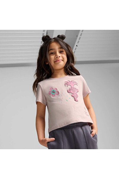 Puma Kids Розова детска къса спортна тениска с графичен дизайн