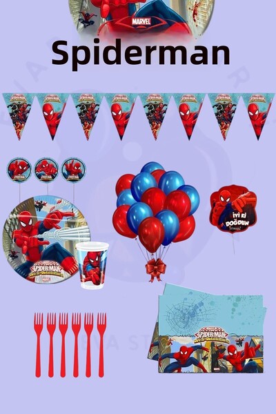 Evabrite Set de consumabile pentru petrecerea de aniversare Spider-man pentru...