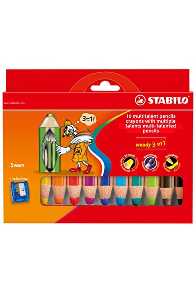 Stabilo وودي 3 في 1-10 ألوان+1 K.tiras Krt Ktu 880/10-2