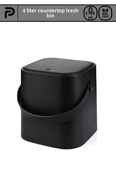 Poomy Κάδος απορριμμάτων Square Click 4 Lt Magician με λαβή