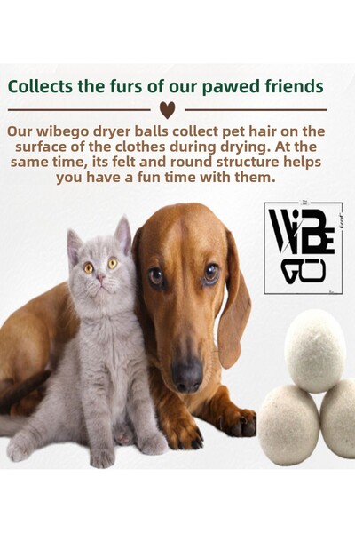 Biz Class 6 Pcs Xxl Wool Felt Dryer Ball And Fragrance Set Natural Laundry Softener Dryer Ball