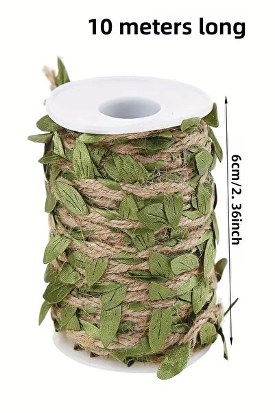 Massaltay حبل الجوت مع أوراق القش (10 متر) - مادة طبيعية، تصميم أنيق