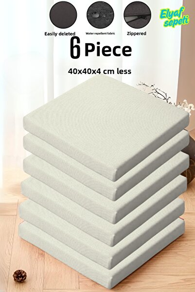 Elyaf Sepeti Pernă pentru scaun 6 bucăți țesătură hidrofugă cu fermoar 40x40x...