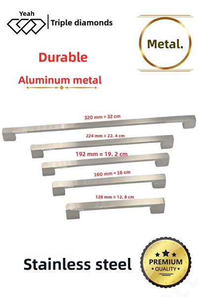 Triple Diamond Mânere de sertar din metal inox de 192 mm Mâner de mobilier de bucătărie pentru dulap 1 bucată (19,2 cm)