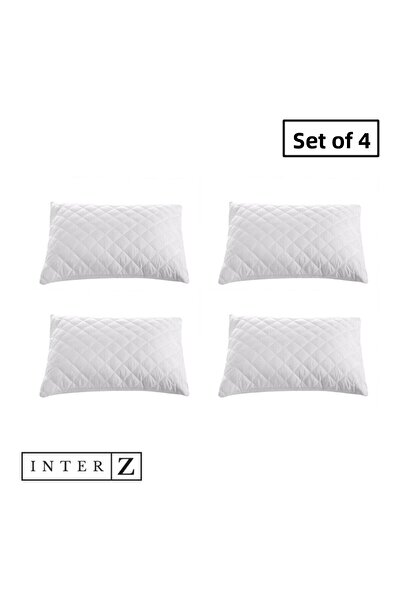 INTER Z Set of 4 Pillow Protectors, Quilted Patterned Pillow Mattresses, 50 X 70 cm