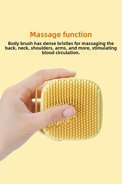 GOBYPET Cat and Dog Pet Washing Brush with Shampoo Chamber Silicone Yellow