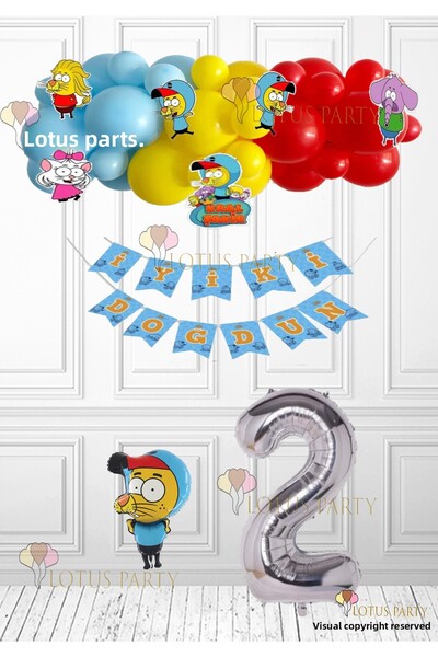 LOTUS PARTY 2 Year Old Licensed King Şakir Birthday Party Set King Şakir Foil...