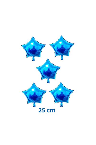 RÖNESANS PARTİ بالون ستار بلو 10 بوصة 25 سم ستار فويل 5 قطع