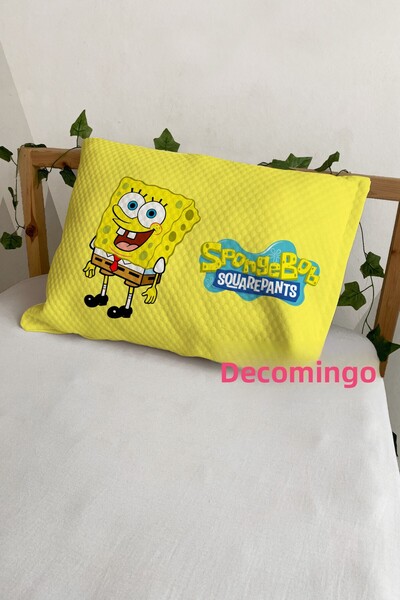 dekomingo غطاء وسادة للأطفال منقوش بتصميم سبونج بوب، عبوة من قطعتين