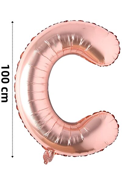 ELGALA بالون فويل حرف C هيليوم 100 سم لون وردي