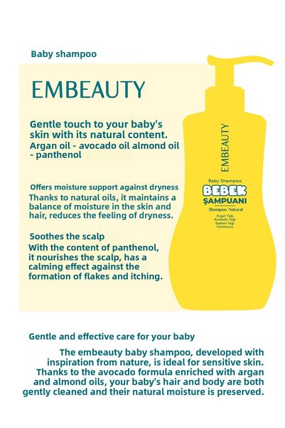 Embeauty Avocado Oil Baby and Child Shampoo Special Formula Without Stinging Eyes 300 ml