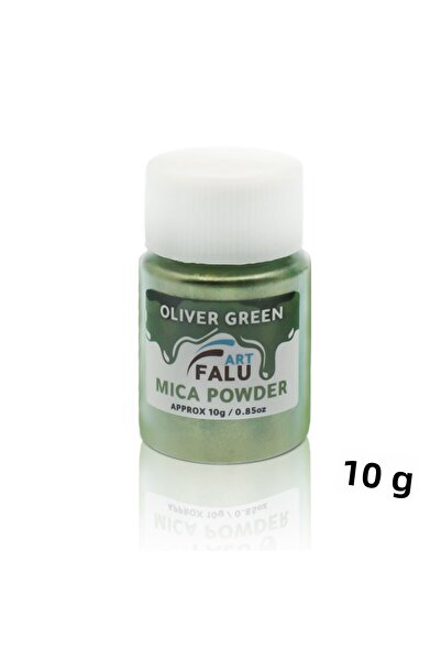 Falu Art مسحوق الميكا 10 جرام للراتنج والشموع والصابون - أوليفر جرين