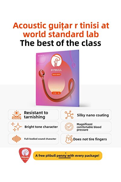 PİTBULL Pitbull Strings Venus Series Set chitară acustică Wire Vag 11 52 Hand Extra Light 80/20 Bronz