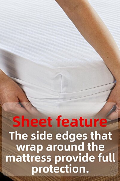 VAVEY Soft Cotton Fitted Sheet Set 180X200Cm Pillowcase 50X70 cm Double White