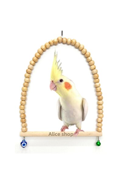 aliceshop أرجوحة مع دعامات للببغاء السلطان والطيور ذات الأحجام المختلفة