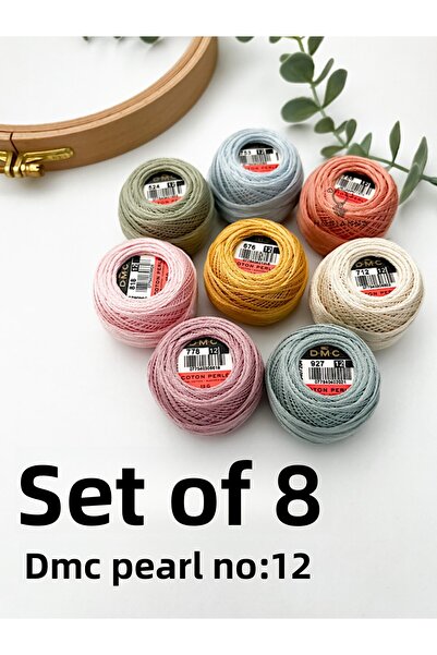 Hobianna Ață de brodat DMC Perle Nr. 12 - Set de 8 culori pastel
