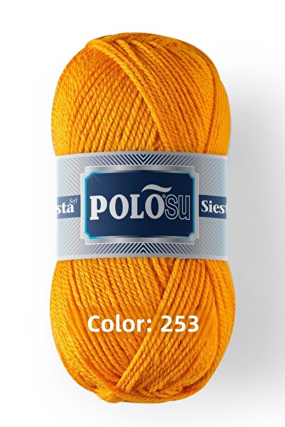 Polosu Siesta Soft - سترة وشاح سترة محبوكة يدويًا - 253 - كهرماني