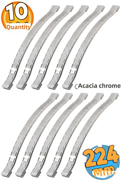 Badem10 Acacia Chrome 224 Mm - 22,4 Cm Mobilier Metal Sertar Bucătărie Dulap Dulap Mâner Mâner 10 Bucăți