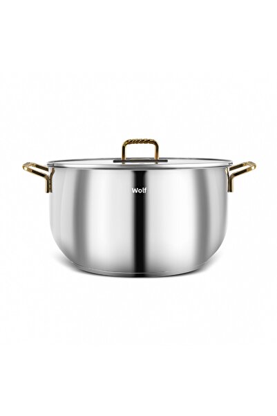 Karaca 30 cm Gold Steel Pot - Macka Induction Base