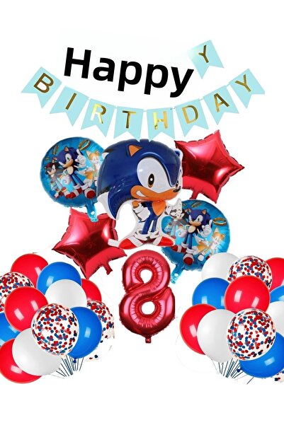 Parti Station مجموعة بالونات سونيك فوكس كونسيبت 8 سنوات من العمر، مجموعة بالو...