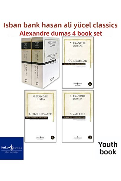 TÜRKİYE İŞ BANKASI KÜLTÜR YAYINLARI Alexandre Dumas 4 Kitap Set