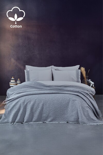 Nazik Home Cadiz Lace Double 7 Piece Duvet Cover Pique Set