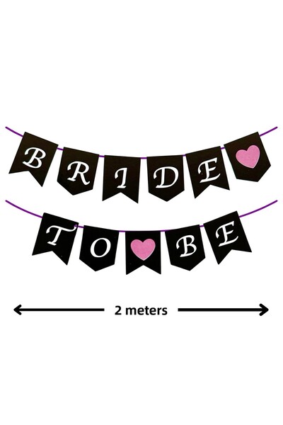 Huzur Party Store Veda Party Concept - Bride To Be 2 Meter Banner Banner, Στολίδι με γραμμένο γράμμα Προμήθειες για μέλλον νύφη