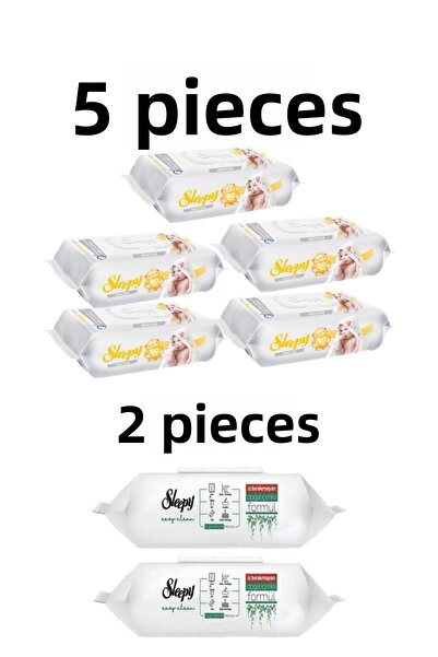 Sleepy منشفة مبللة حساسة 5x90 قطعة 450 ورقة-سليبي سهلة التنظيف 100 قطعة منشفة...