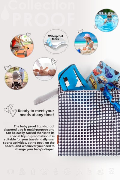 HAMUR Baby Proof Damadenim Clothing Bag - Wet Dry Clothes, Liquid Proof and Dirty Clean Laundry Bag