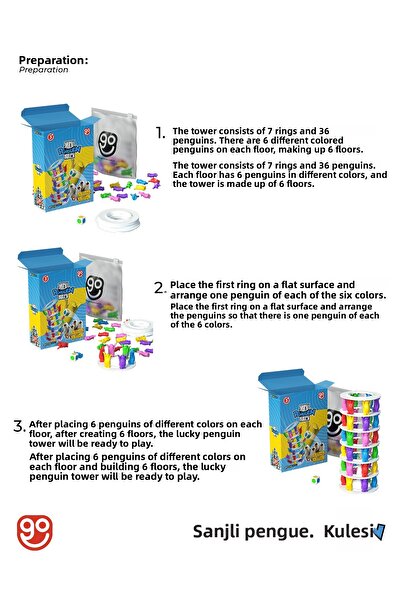 Go Toys Lucky Penguin Tower Educational Intelligence and Activity Game Fun Box Educational Toy - Age 1+