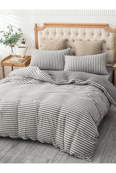 CAQQA Gray Collection - Double Cotton Elastic Duvet Cover Set
