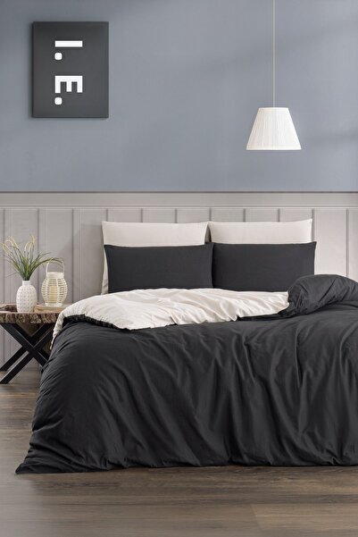 TABEA HOME Double Color Double Duvet Cover Set - Elastic and Cotton