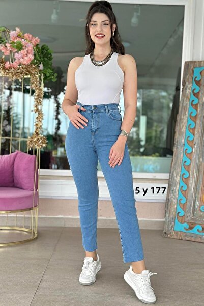 İnce Topuk Ultra Lycra Boyfit Jeans 5Y177