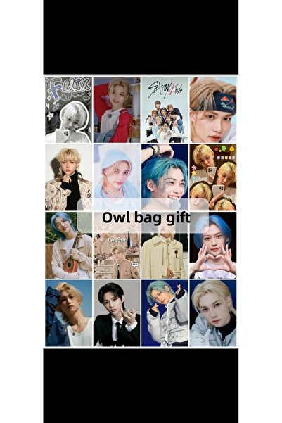 owl bag مجموعة بطاقات صور منقوشة مقاس 16 بوصة من Stray Kids Felix - Kpop