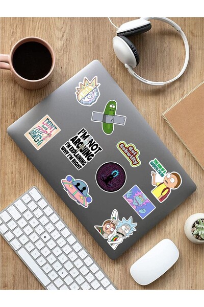 AR Sticker Ricky And Morty Themed Laptop Notebook Tablet Sticker Set 2