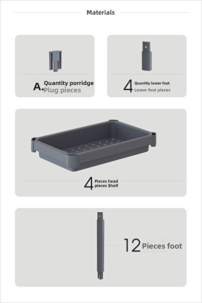 Omaş Household Product وحدة رف الحمام من 4 طبقات، منظم حمام أسود، حامل شامبو، خزانة حامل المناشف