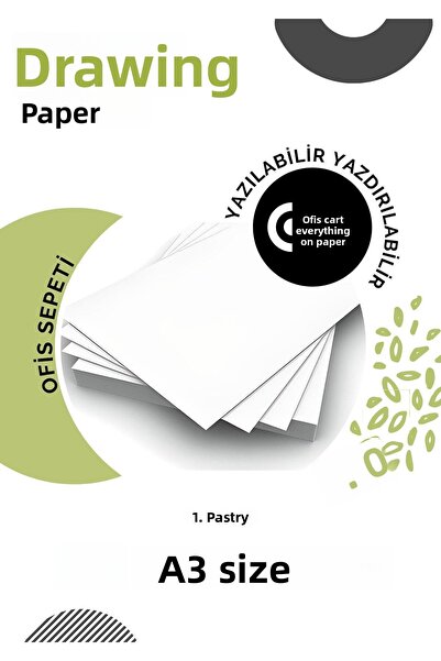 ÇÖZÜM KAĞIT A3 Drawing Paper - 250 Gr, 1. Dough, 50 Pieces