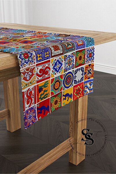 Saso Runner imprimat digital cu model Mandala mozaic