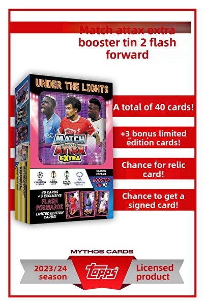 Topps بطاقات لاعب كرة القدم Attax Extra 23/24 - Booster Box 2 - Flash Forwards