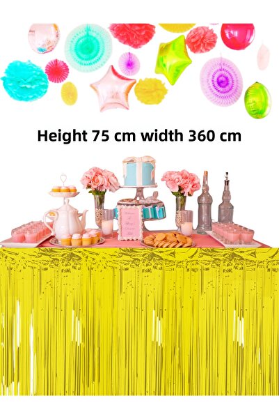 snowparty Fusta de masă metalizată aurie, fustă de masă strălucitoare, ornament pentru ziua de naștere