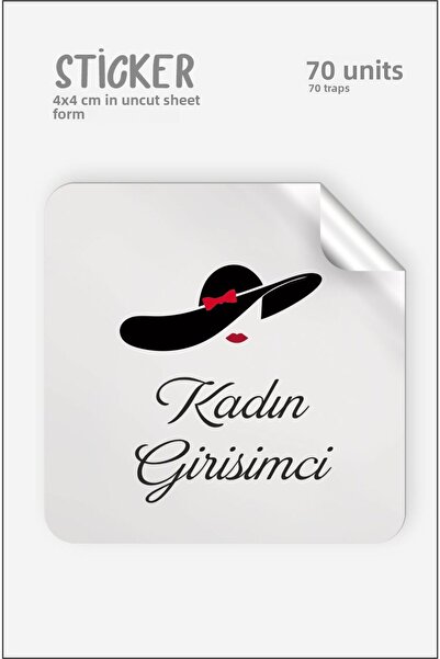 Hsn Autocolant Femeie Antreprenor Etichetă Ambalaj 4x4 Cm 70 Bucăți 2 pagini