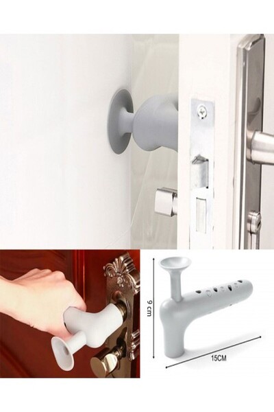 Özasya AVM Silicone Wall Protector Door Stopper Gray
