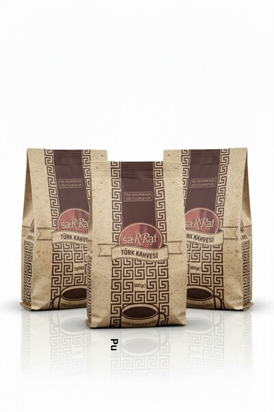 Sarraf Türk Kahvesi 500 جرام 3 عبوات متوسطة القوام وناعمة المذاق