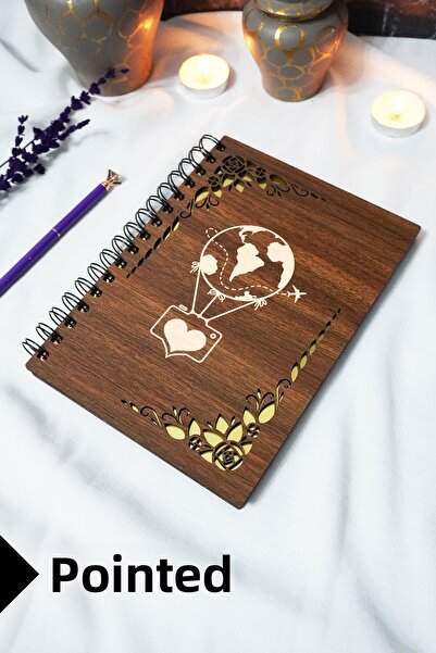 markcat دفتر ملاحظات حلزوني على شكل بالون طائر مع غطاء خشبي - دفتر ملاحظات من...