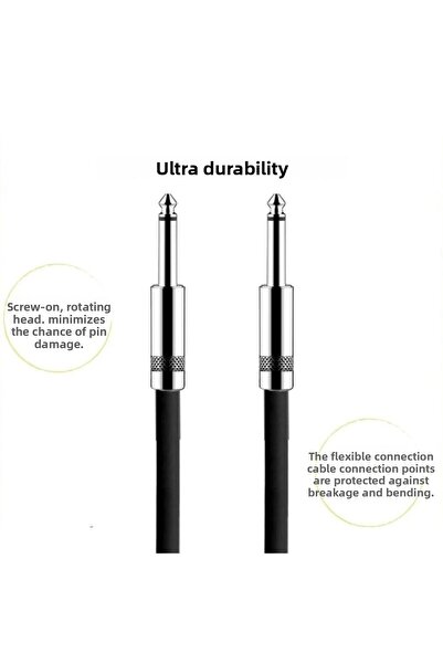 Erga Müzik كابل جاك جيتار بطول 5 أمتار - ربط باس صوتي كهربائي، متوافق مع كمان الكمان، أمبير وخلاط