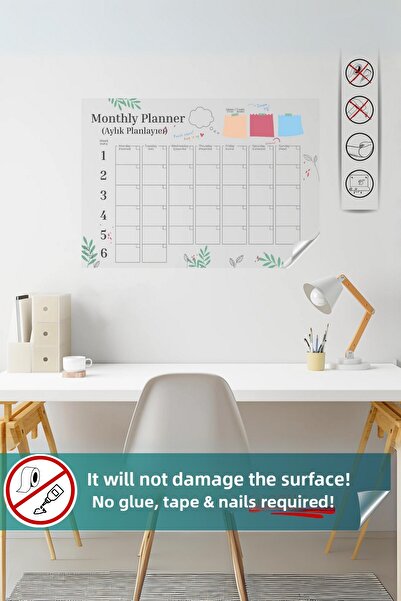 Pi Papers Planificator lunar Hârtie inteligentă cu auto-aderență cu încrețire...