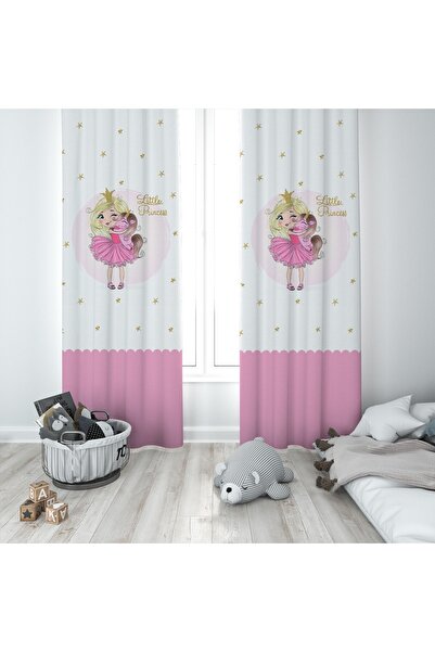 BAMBAŞKA MODA Завеса за бебешка и детска стая "Малка принцеса" с две крила