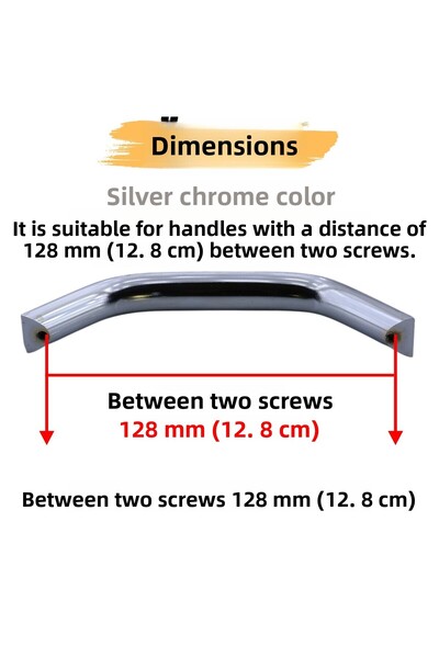 Badem10 Mâner din metal cromat argintiu Şahin 128 mm 12,8 cm Mobilier Bucătărie Sertar Dulap Mânere dulap Mâner