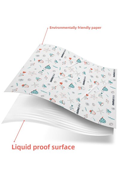 Minimono Under the High Chair and Activity Cover 3 Rolls 30 Pieces - Sea Creatures